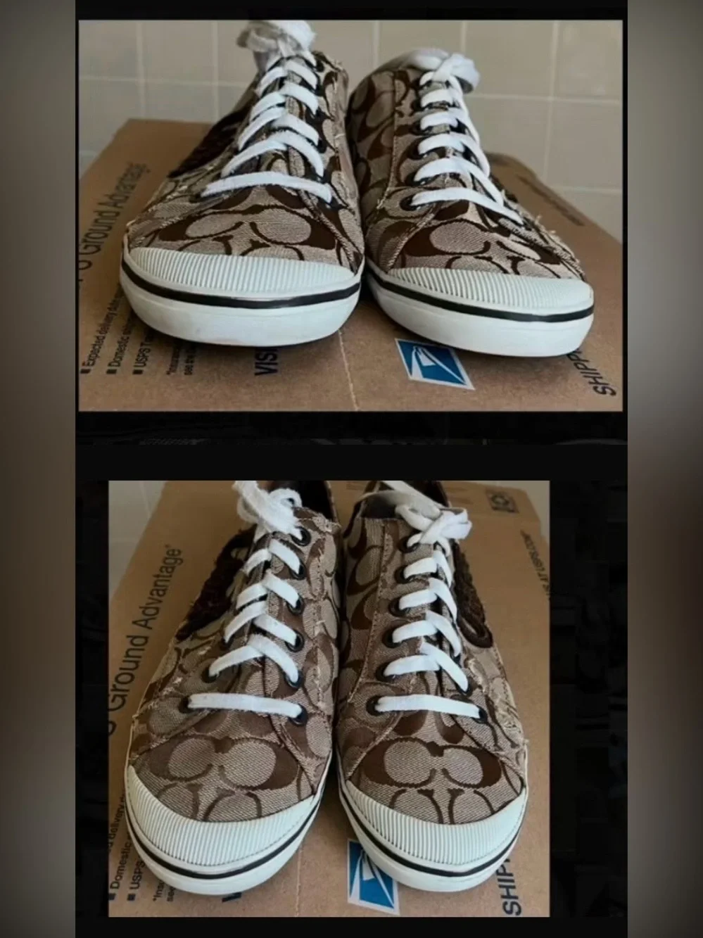 Coach 9B vintage brown signature sneakers